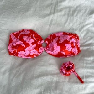 Floral bandeau bikini top